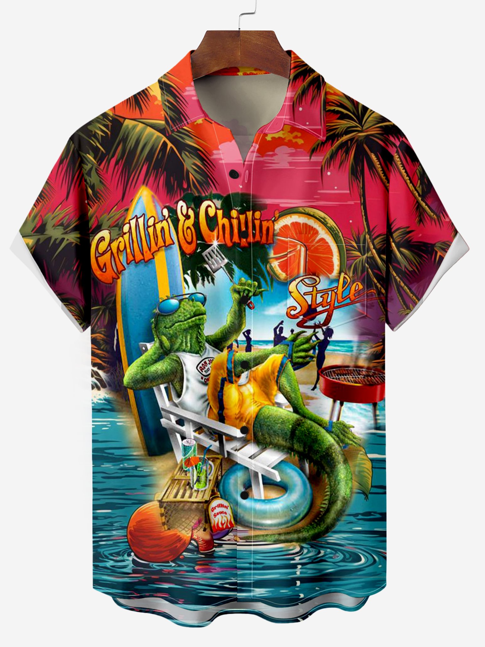 Men's Comfortable Parrot Hawaii Vacation Casual Travel Printed Shirt PLUSCLOTHESMAN