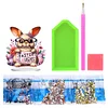 (US Only)2D Flat Easter Rabbit DIY Desktop Diamond Art Kits Easter Rabbit Laughs Art Kits