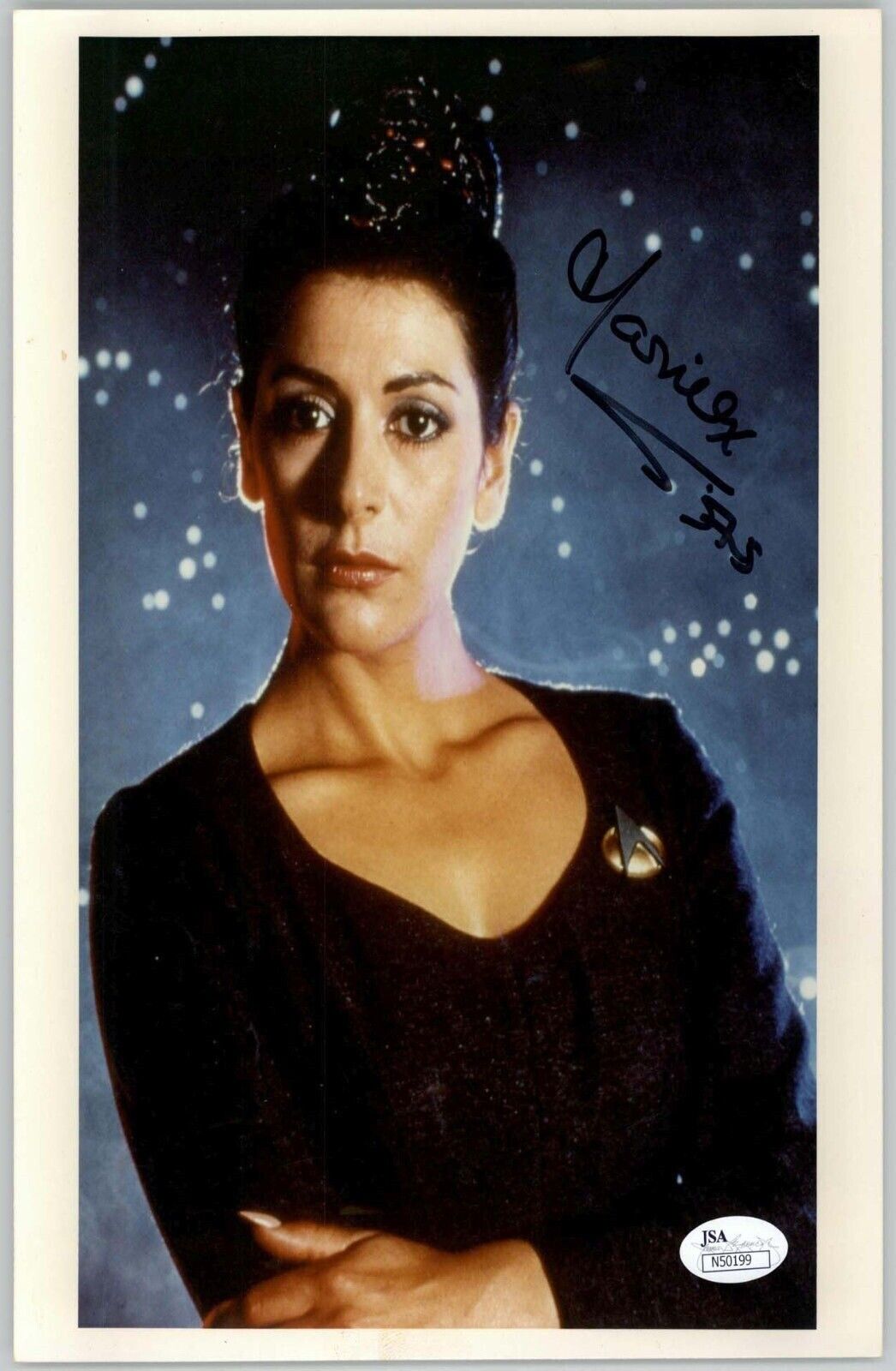 MARINA SIRTIS SIGNED AUTOGRAPH 8X10 AS DEANNA TROI STAR TREK JSA COA #N50199