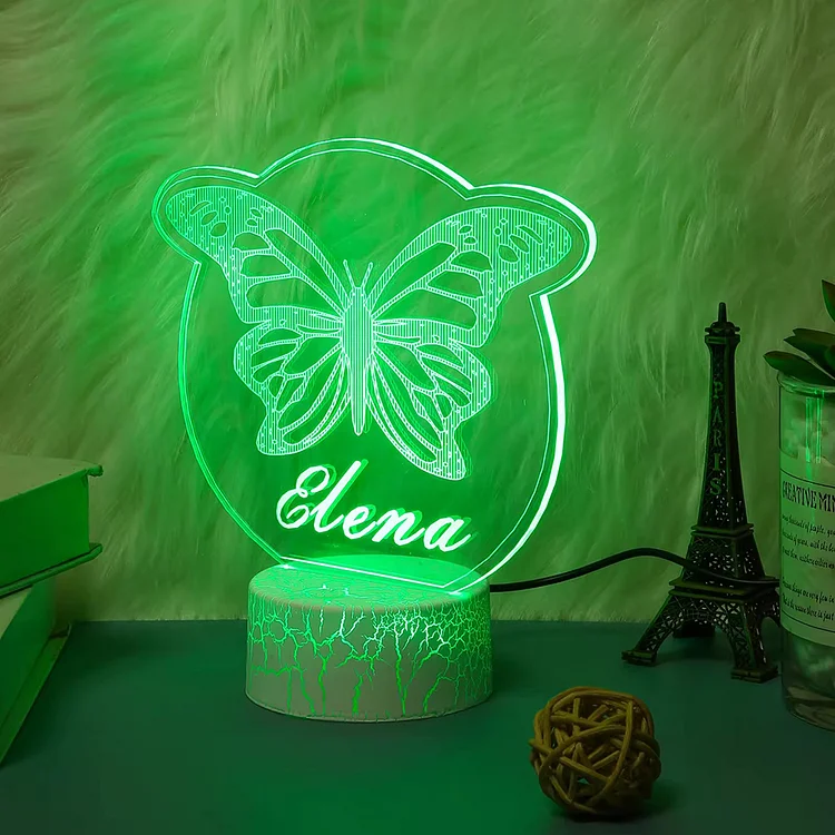 Custom Name Acrylic Butterfly 7 Colors LED Night Lights