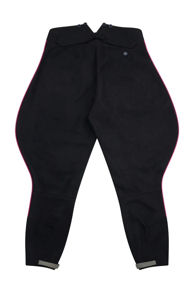   German Fire Police Officer Black Wool Breeches With Pipe German-Uniform