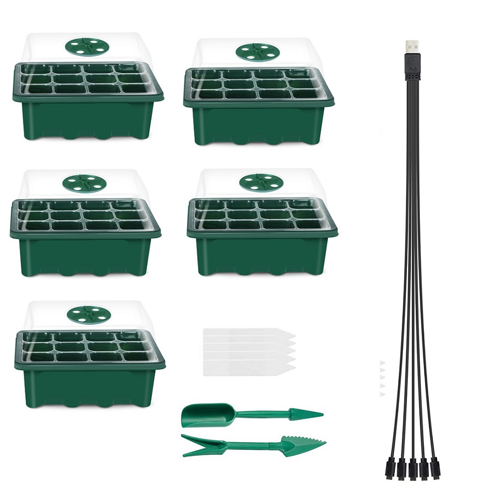 

5pcs Seed Starter Trays with Grow Light Kit Adjustable temperature, 501 Original