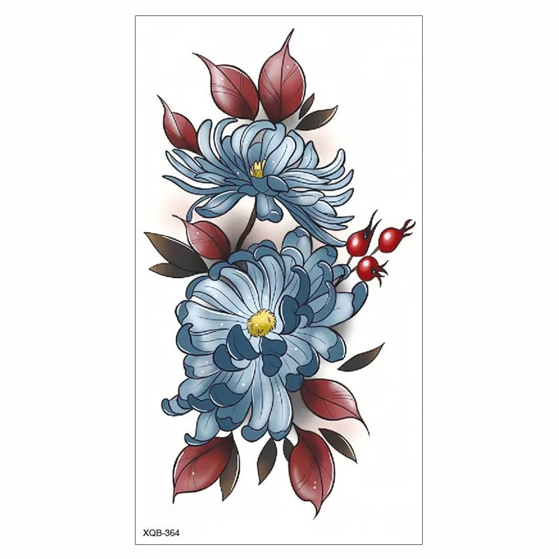 Waterproof Tattoo Sticker Temporary Tattoo Black Rose Tattoo Leg Chest Arm Tattoo Man Woman Tattoo Skin Tattoo Art Tatouage TaTy 712