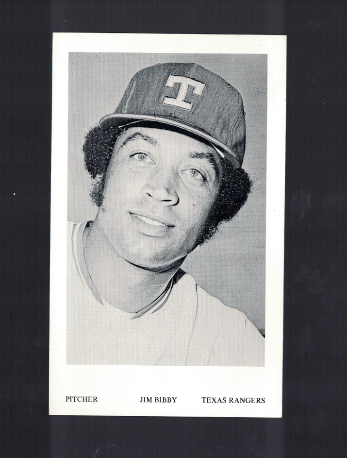 Jim Bibby Texas Rangers 1970's 3 1/2 x 5 3/4 Vintage Team Issued Photo Poster painting RH2