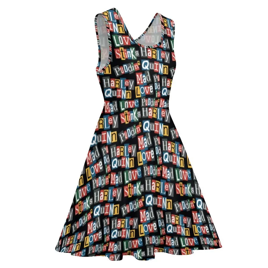 harley quinn skater dress Harley Quinn Dress, Red and Blue Skater Costume