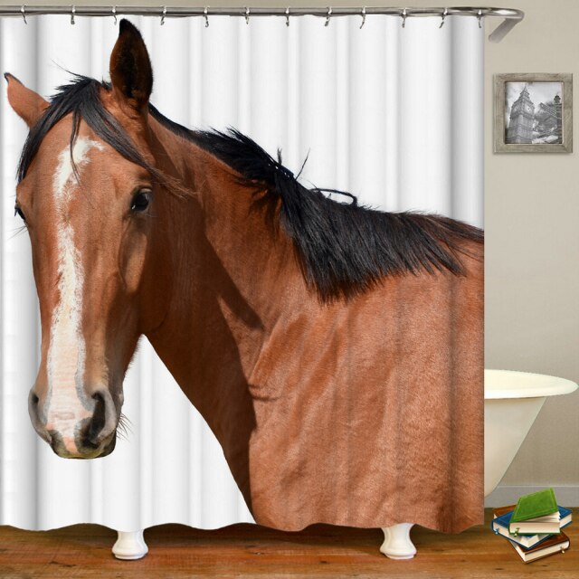 

Shower Curtain – Lion Horse Elephant Shark-180*180cm, 501 Original
