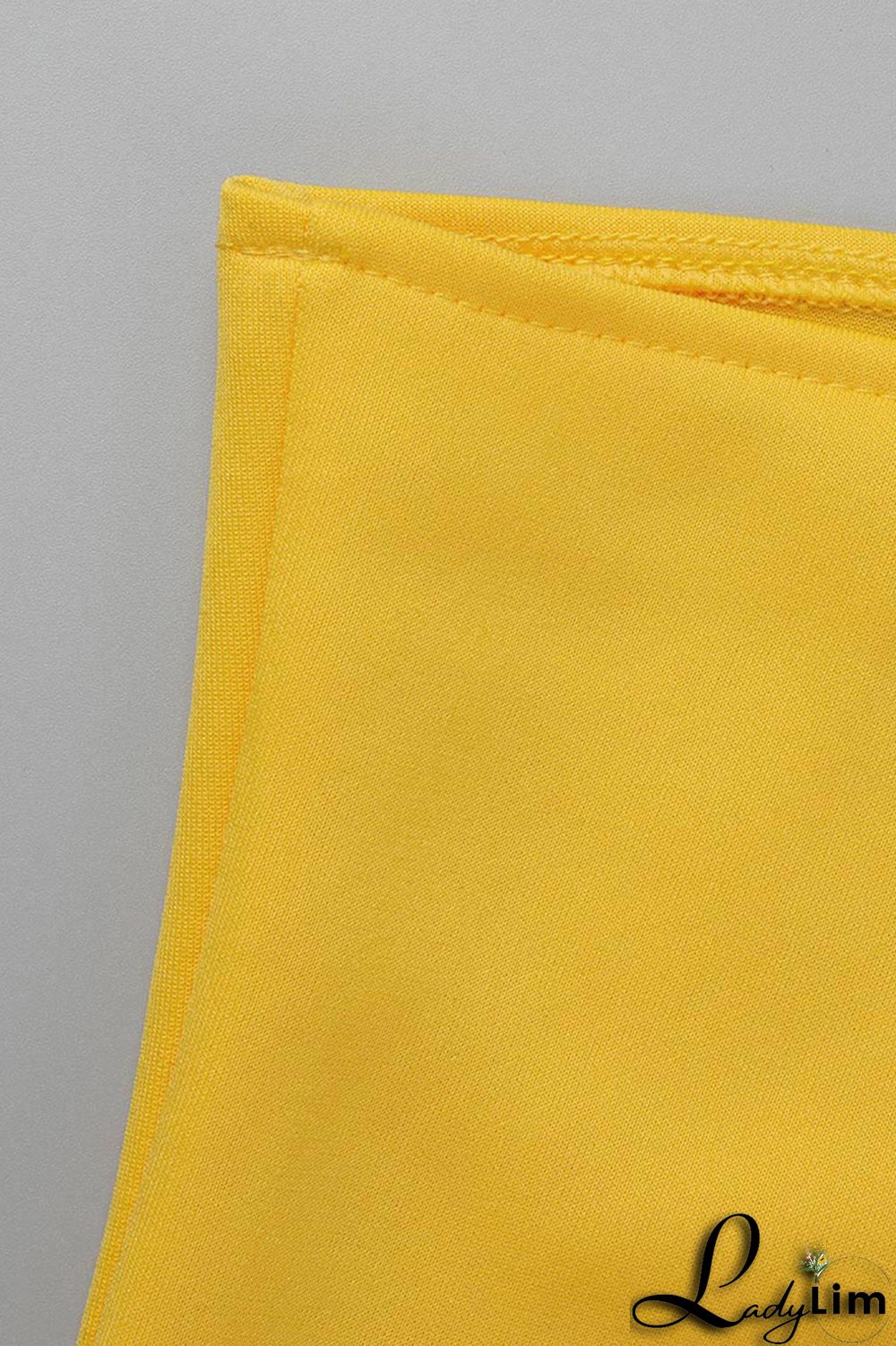 Yellow Fashion Sexy Solid Patchwork Backless One Shoulder Evening Dress