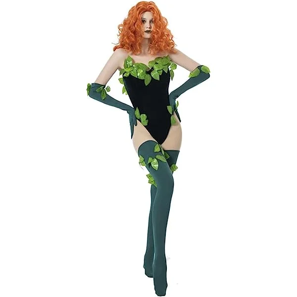 Women's Lethal Beauty Poison Costume Ivy Bodysuit Poisonous Villain Halloween Costume