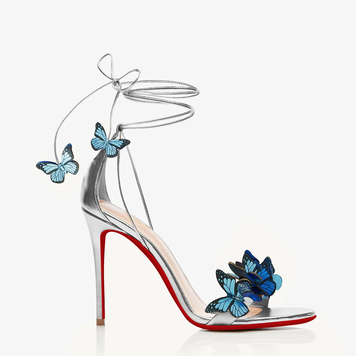 100mm/120mm Women's High Heels Butterfly Straps Party Red Bottom Sandals-vocosishoes