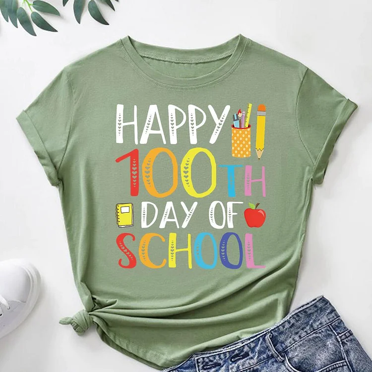ANB - 100 Days Of School Teacher And Student Book Lovers Tee-06909