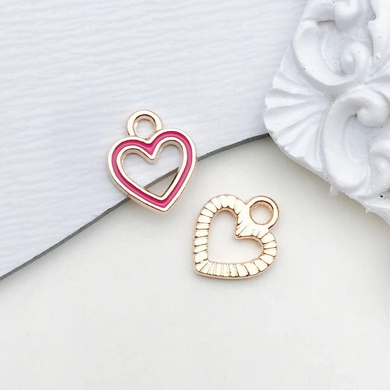 1 Piece 17 * 21mm Zinc Alloy Heart Shape Flower Pendant Jewelry Accessories