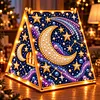 DIY Wooden Diamond Painting Pearl Tent House with Lights, Holiday Tabletop Art Craft Kit with String Lights, Christmas Home Decor Gift