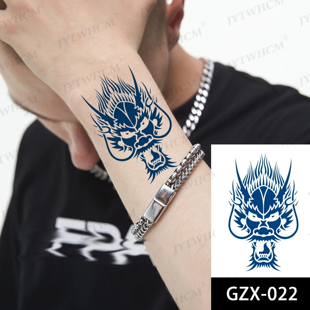 Sdrawing Stickers Semi-permanent Plant Lasting Tattoo Blue Henna Lace Flower Arm Non-reflective Herbal Juice Tattoo Waterproof