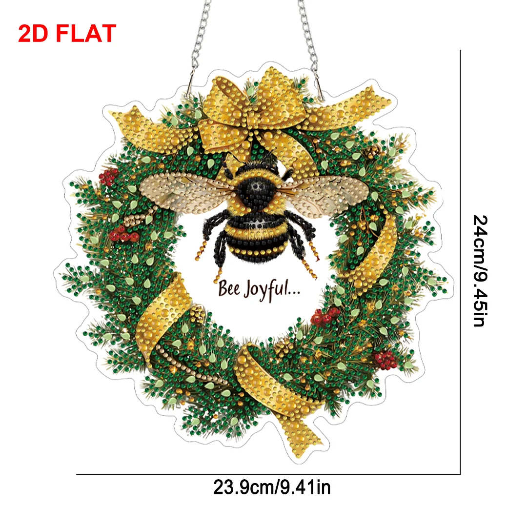 Bee 2D/Flat DIY Acrylic Special Shape Hanging Diamond Art Kits Wall Door Decor