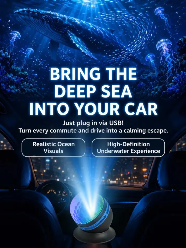 Topacme&trade; Deep Sea & Star Hologram Projector | Large-sphere projection & 4K immersive visuals. Instantly soothe your night!
