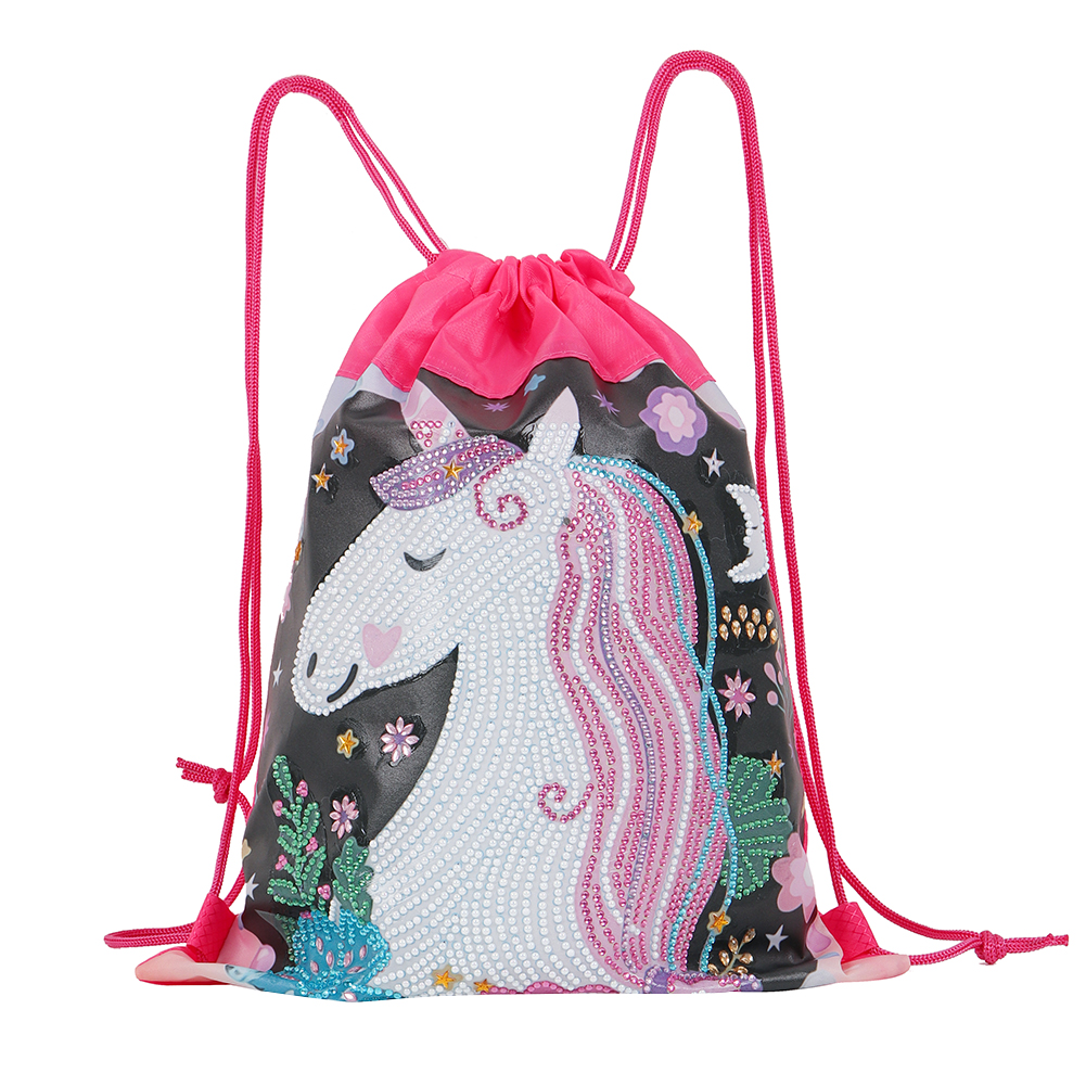 

Horn Horse - 5D DIY Craft Drawstring Backpack Bag, 501 Original