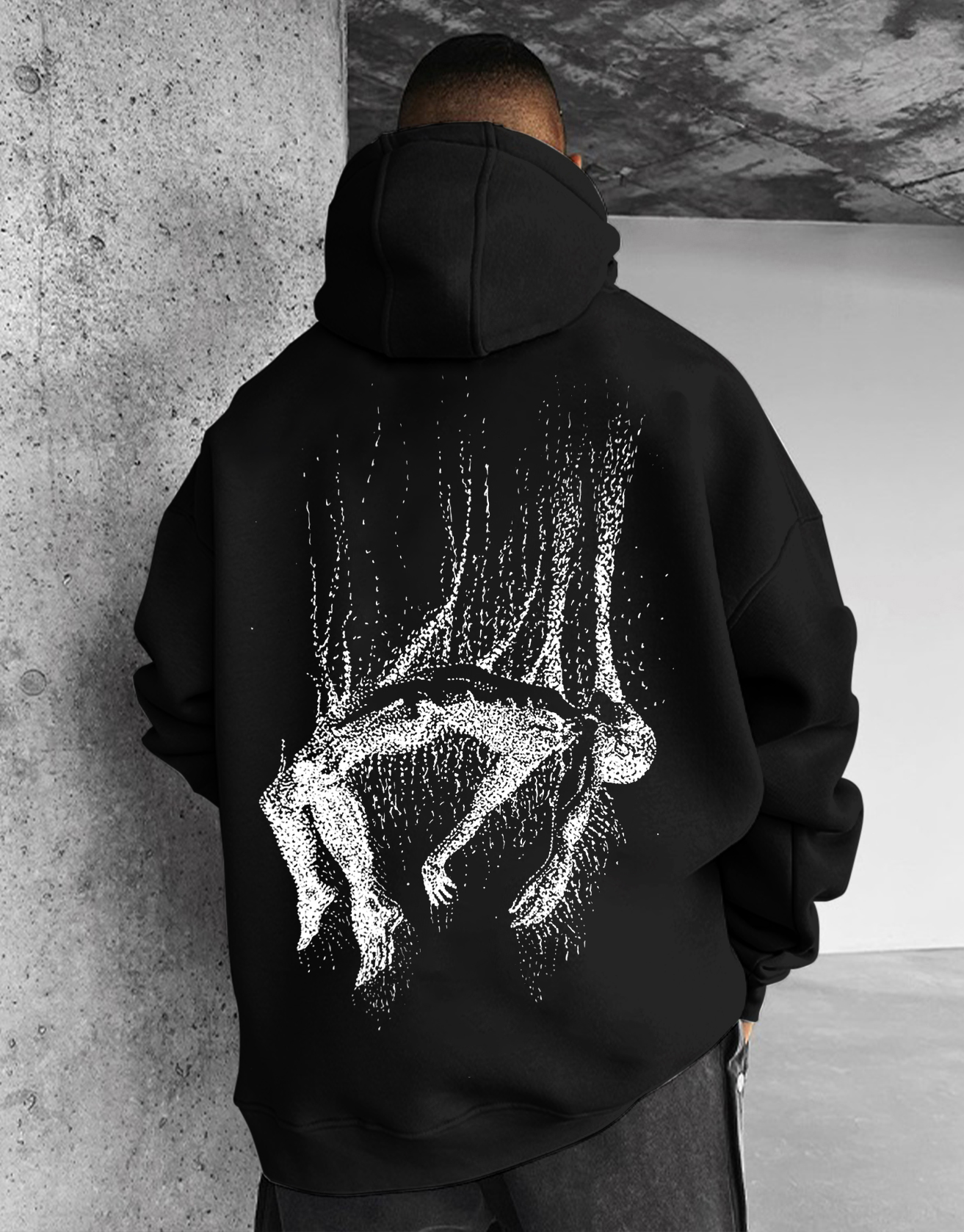 The World Shakes Human Print Graphic Hoodie / TECHWEAR CLUB / Techwear
