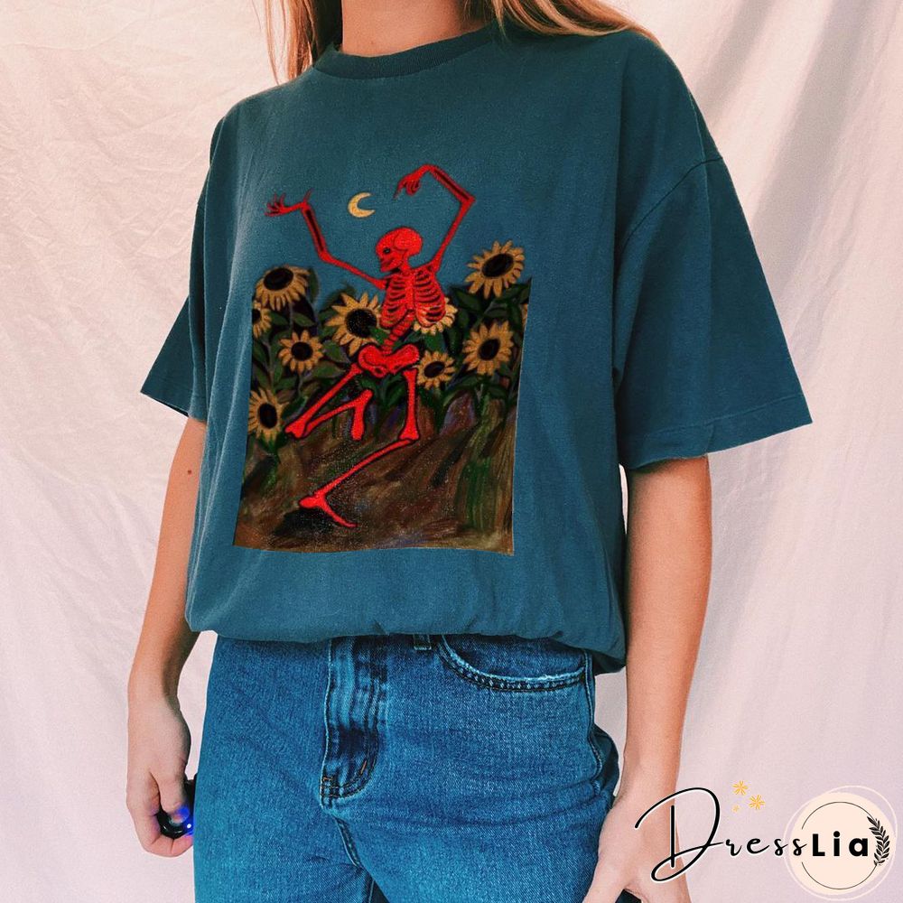 Vintage Round Neck Short Sleeve Loose Printed Tee