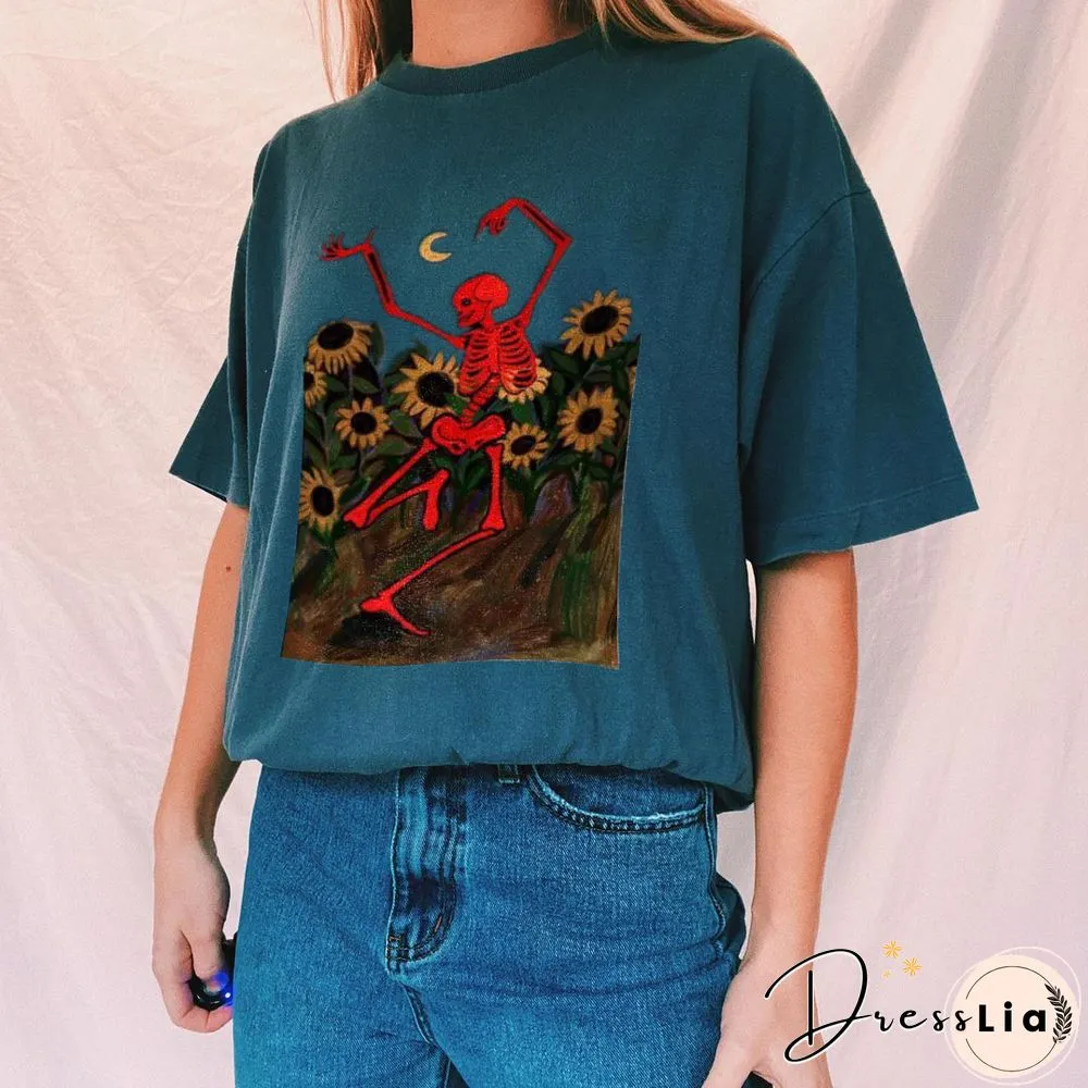 Vintage Round Neck Short Sleeve Loose Printed Tee
