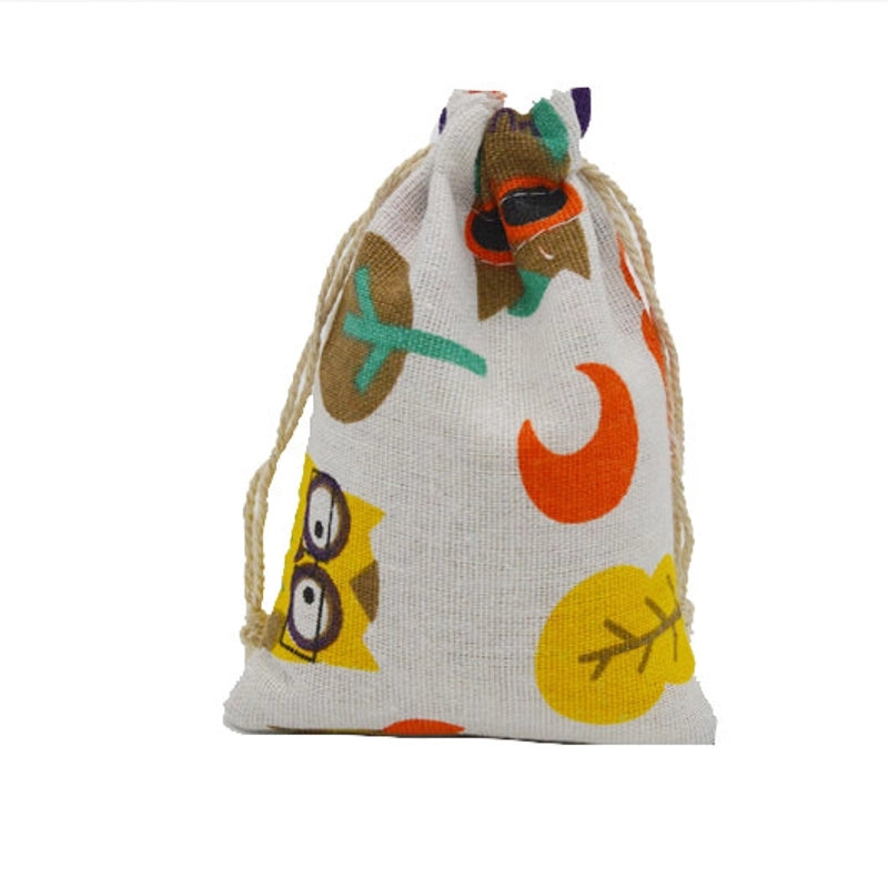Printed Cotton Bag Cotton And Linen Drawstring Cloth Bag Mosquito Repellent Packaging Bag Jewelry Gift Storage Pastoral Style Small Bag