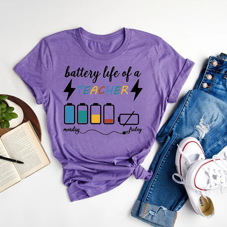 Battery Of Life A Teacher T-shirt Tee-06687