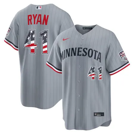 Men's Minnesota Twins #41 Joe Ryan Nike Gray USA 250 Fourth of July Road Stadium Jersey