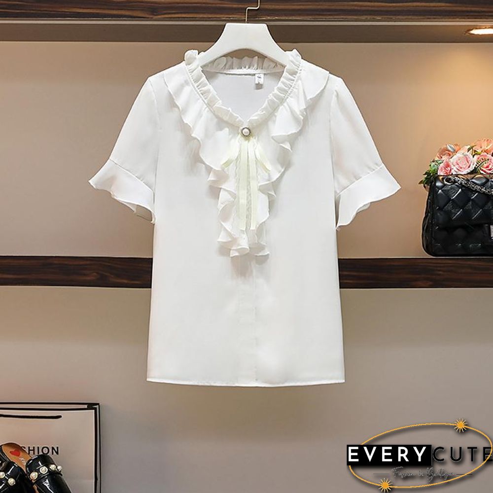 Chiffon Tee+Solid Color Skirt P10788