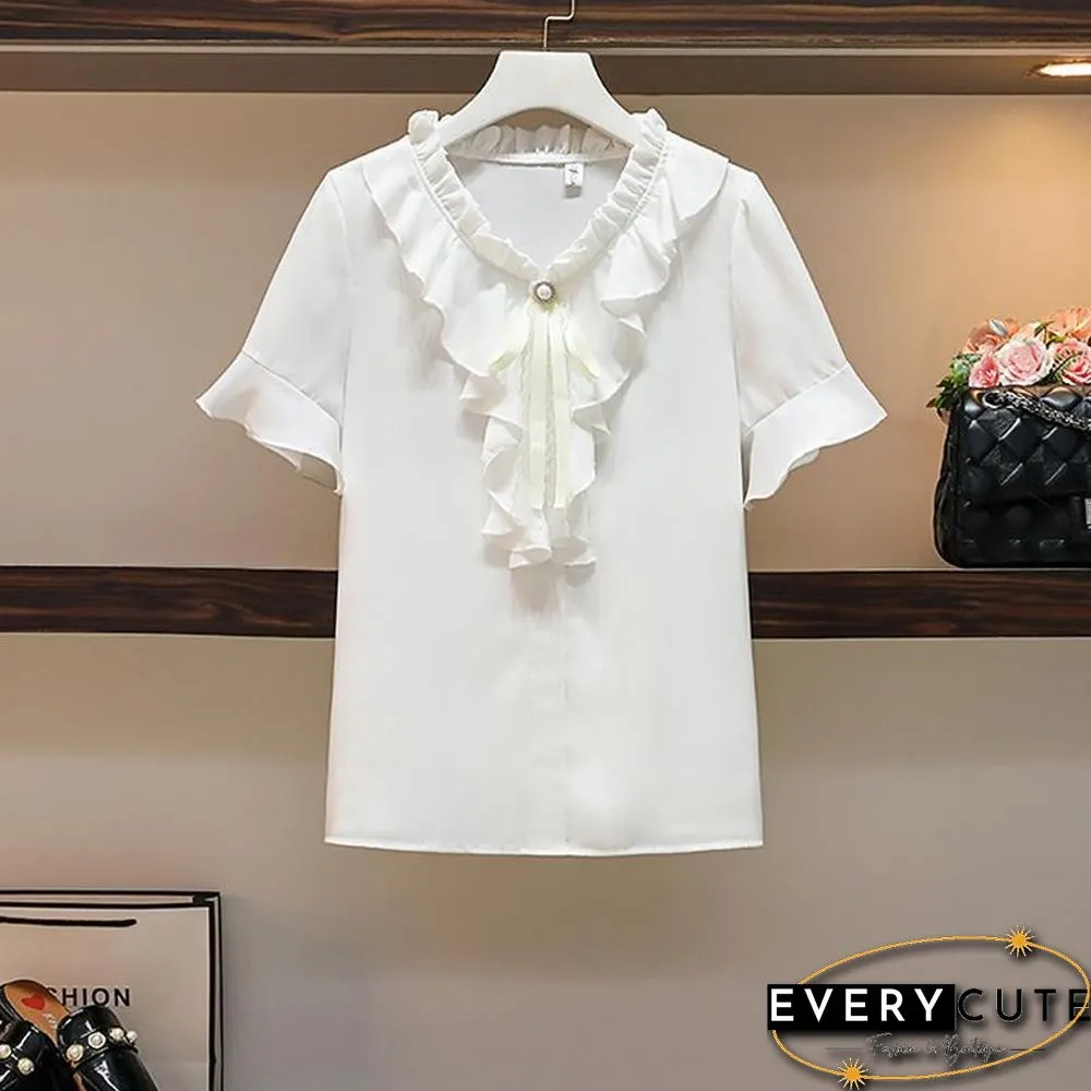 Chiffon Tee+Solid Color Skirt P10788