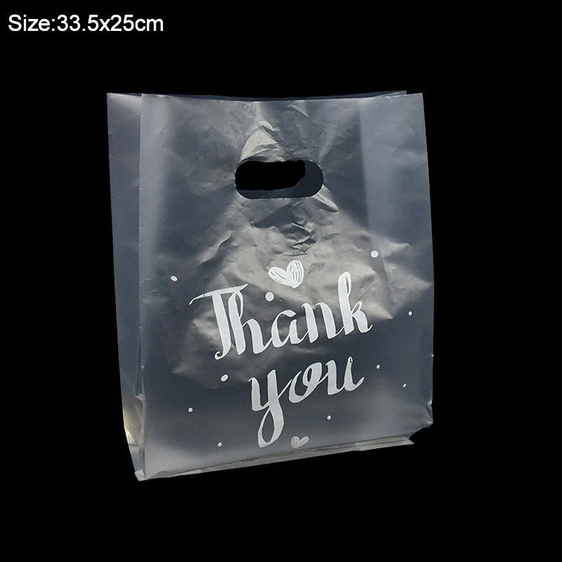 10pcs Thank You Plastic Gift Bag Candy Cookie Cake Packaging Bag Wedding Birthday Party Baby Shower Decoration Navidad Christmas