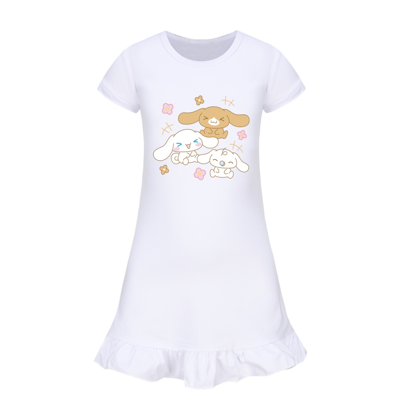 Cinnamoroll Themed Short Sleeve Pajamas for GirlsCute Nightwear and LoungewearSize 100-160 -Mayoulove