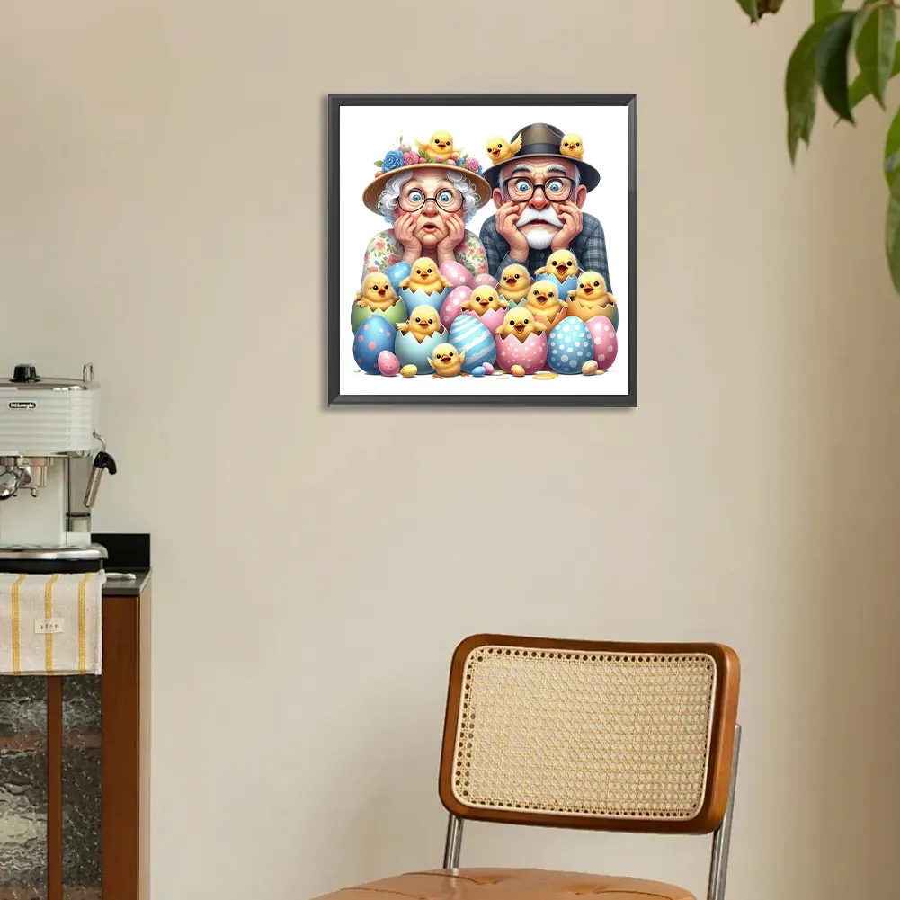 Diamond Painting - Full Round Drill - Easter Old Couple(Canvas|30*30cm)