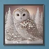 Pearl Snow Owl-Special Shaped Diamond Painting