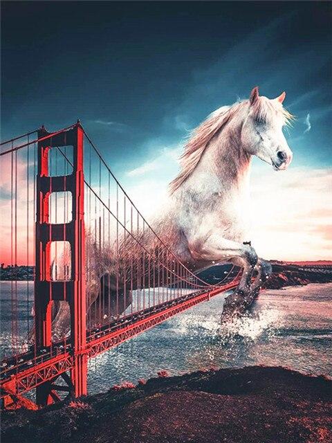 

Horse Golden Gate – Paint By Numbers - 40*50CM, 501 Original