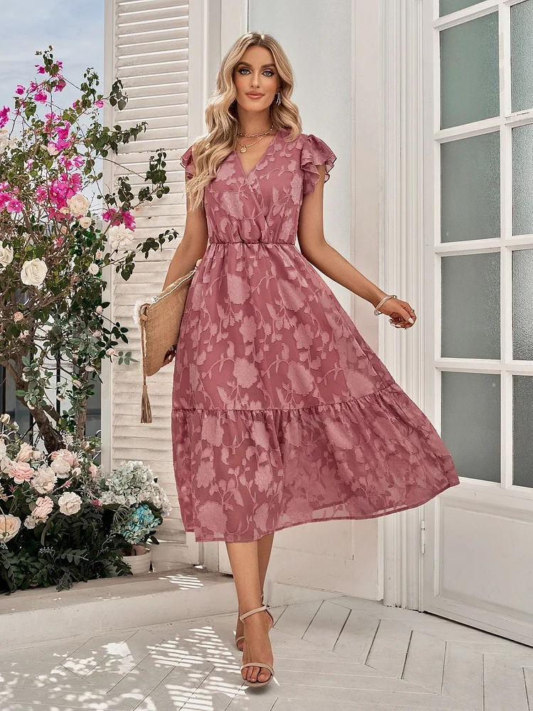 Casual V-Neck Floral Sleeveless Maxi Dress
