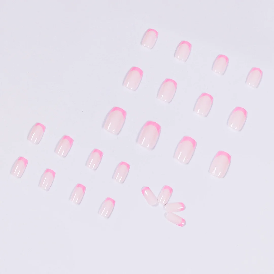 24pcs French Fake Nails Full cover Fake Nails Glue DIY Manicure Nail Art Tools-Nail Inspo