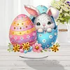 (US Only)2D Flat Easter Bunny Egg DIY Double-Sided Diamond Painting Desktop Decorations