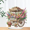 (US Only)2D Flat Print Flower Cart Light DIY Diamond Painting Desktop Decorations