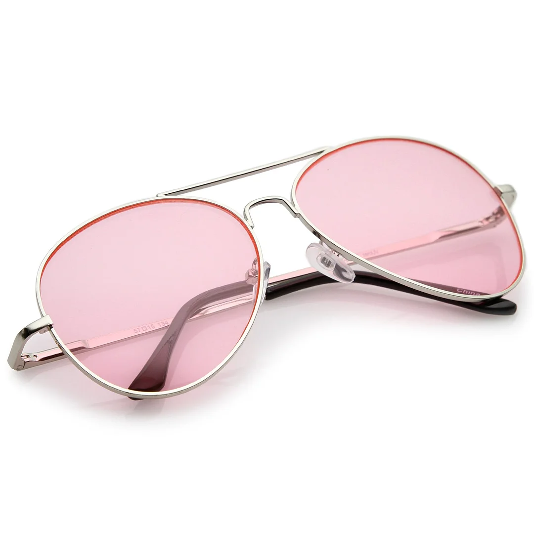 Classic Metal Frame Colored Teardrop Lens Aviator glasses 57mm