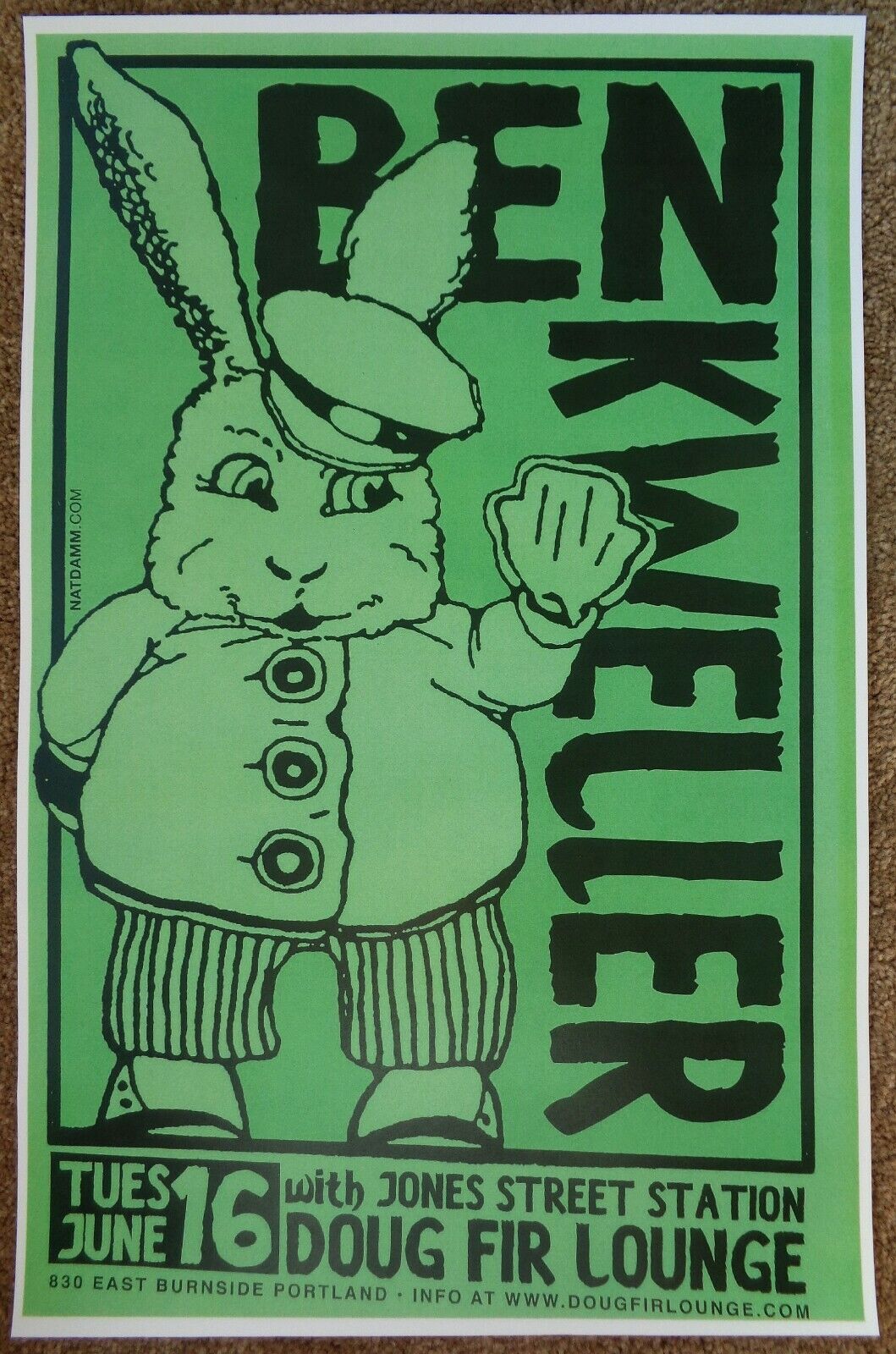 BEN KWELLER 2009 Gig POSTER Portland Oregon Concert