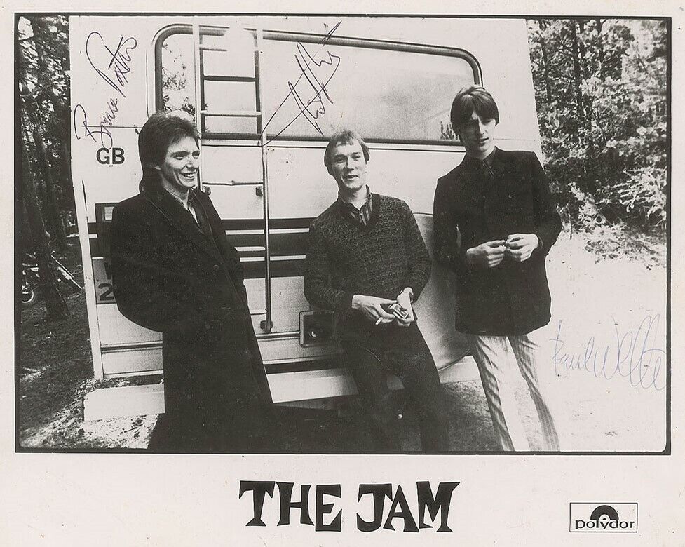 THE JAM Signed 'Polydor' Photo Poster paintinggraph Paul Weller / Foxton / Buckler preprint