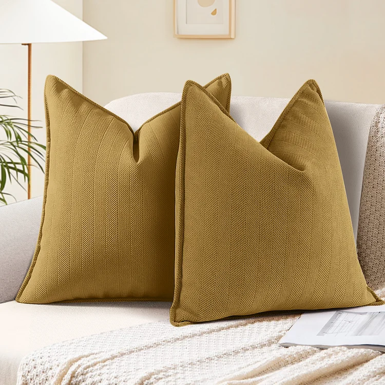 Sanmadrola Pillow Covers 18x18 Set of 2 Chenille Throw Pillow Cover with Elegant Design Soft and Luxurious Decorative Throw Pillows for Couch Bed and Home Decor