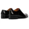 Handmade Men'S Captoe Leather Oxford Shoes Black