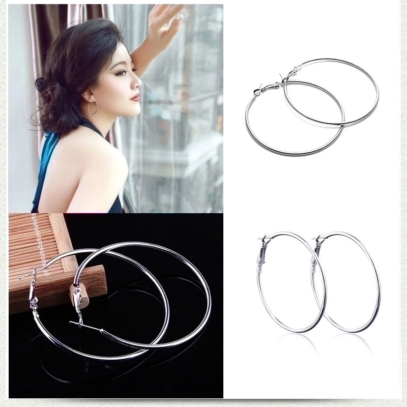 1 Pair Elegant Lady Geometric Steel Stainless Steel Earrings