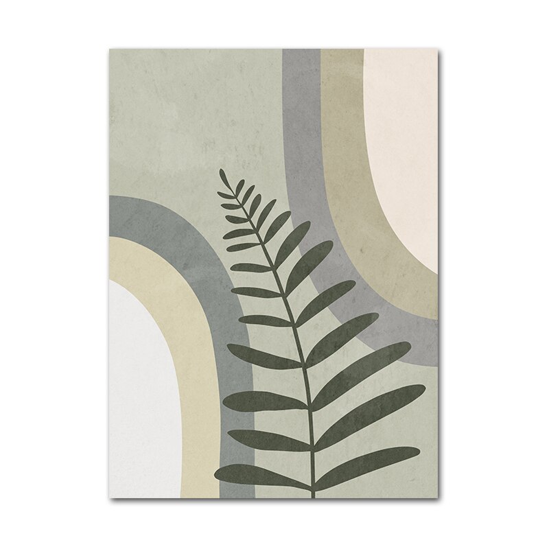 Boho Art Poster Abstract Green Plants Sun Moon Canvas Painting Prints Landscape Wall Picture Baby Nursery Bedroom Decoration