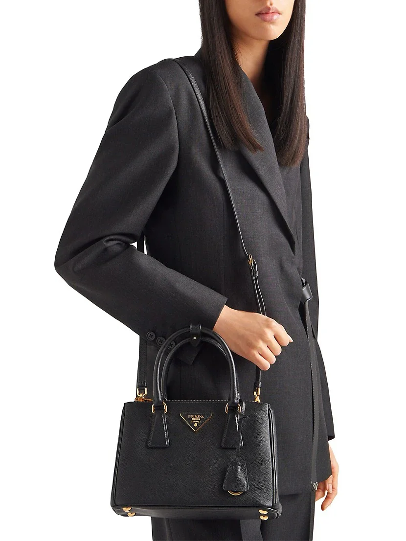 Prada Small Galleria Saffiano Leather Bag black