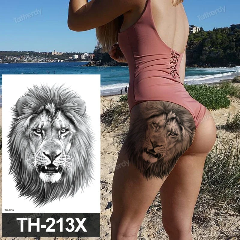 DIY Forest Design Waterproof Fake Temporary Tattoo Wolf Sexy Women Body Art Arm Tattoos Paper For Men Boys Girls Tatoo Large Big
