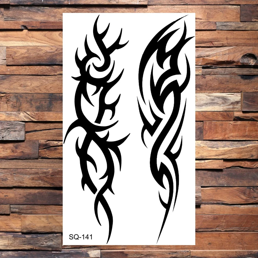 Black Dragon Temporary Tattoos For Men Women Realistic Scorpion Snake Fake Tattoo Sticker Body Arm Water Transfer Tatoos DIY