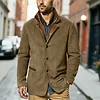 Plus Size Men Vintage Fleece Suede Blazer Double Layer Lapel Fur Leather Collar Medium Length Coats by Inlyline