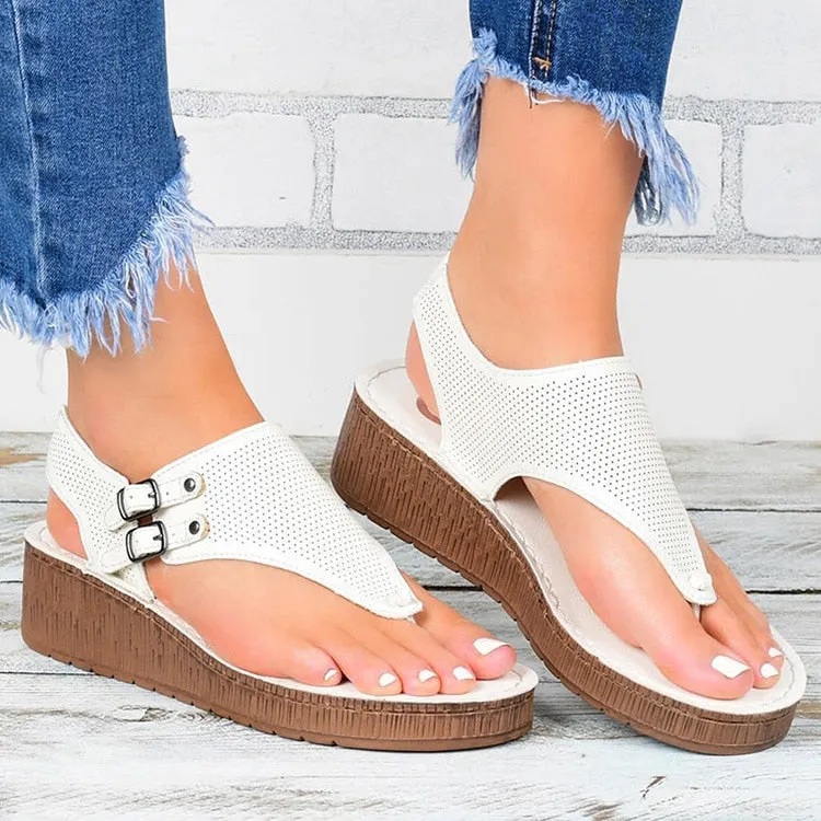 Women Sandals 2021 New Women Heels Sandals Platform Wedges Shoes For Women Summer Sandalias Mujer Casual Flip Flops Plus Size 43