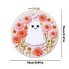 【Limited Stock Sale】Retro Flower Ghost-DIY Embroidery Kit with Pattern Cotton Threads Needles Hoop 25*25cm/9.84*9.84in tapestrymarket